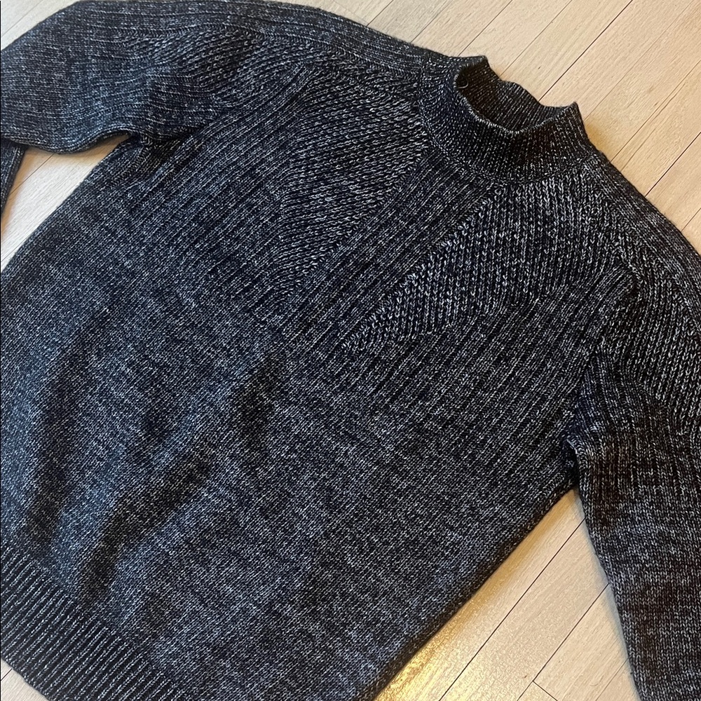 Men's Black/Grey Mock Turtleneck Sweater